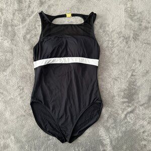 Lauren Ralph Lauren One Piece Swimsuit Size 12 Black High Neck Mesh